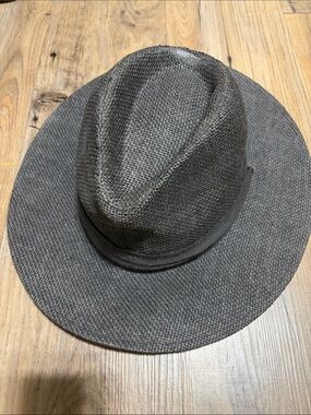 San Diego Hat Company Woven Washed-out Black Wide-Brim Fedora